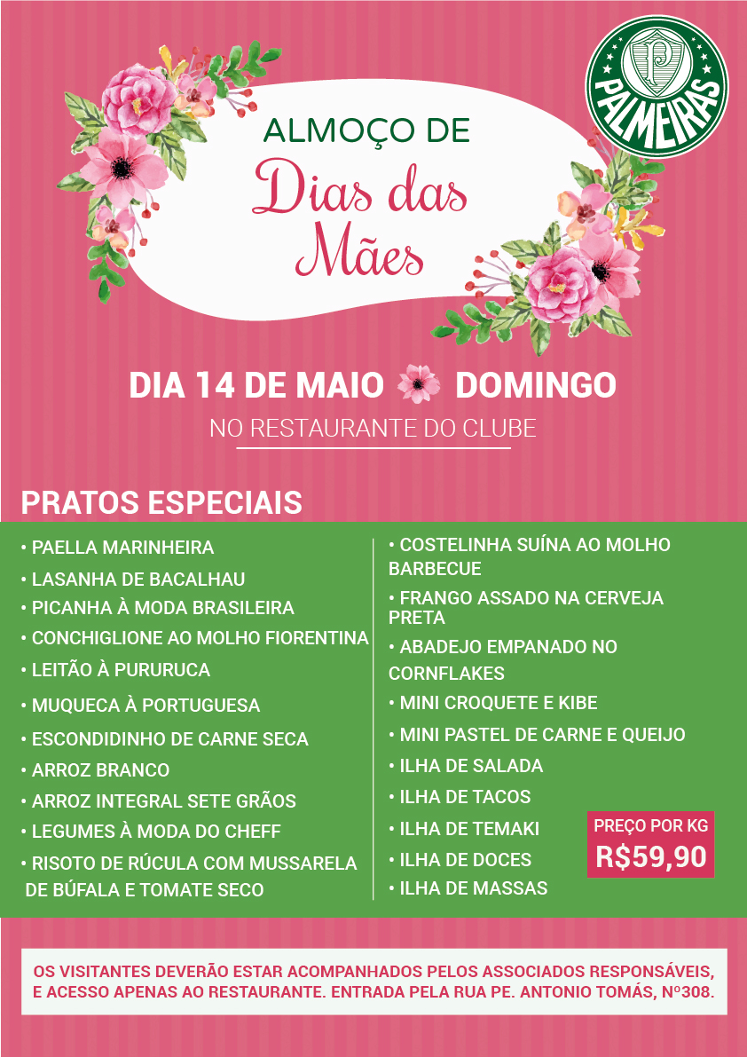 Confira o cardápio especial do almoço de Dia das Mães no restaurante do ...